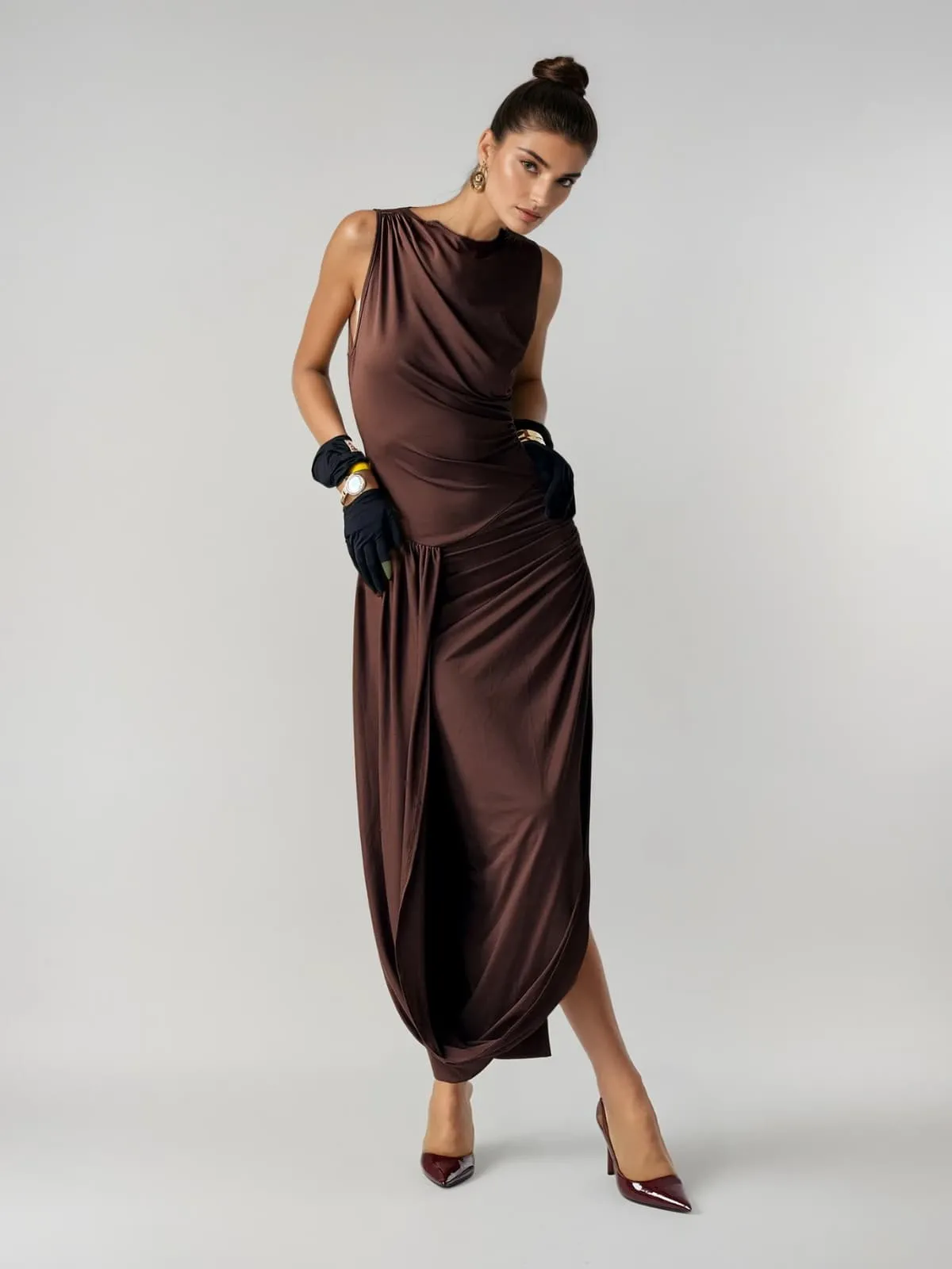 Eclipsea Sleeveless Split Midi Dress sold by Mew Mews product image thumbnail 2