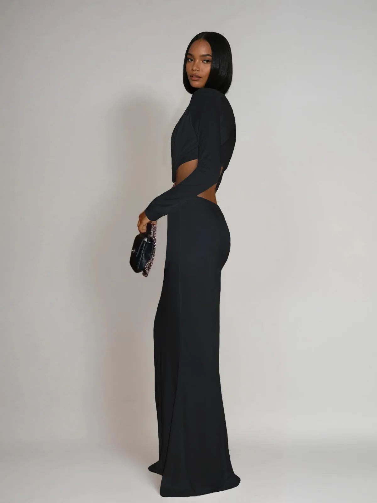 Dimensor Plunge Neck Cutout Maxi Dress sold by Mew Mews product image thumbnail 5