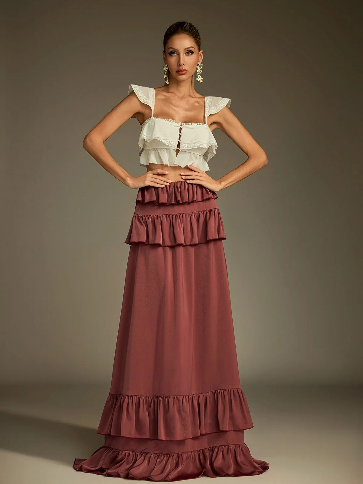 Lucilius Lace Ruched Skirt Set sold by Mew Mews product image thumbnail 5