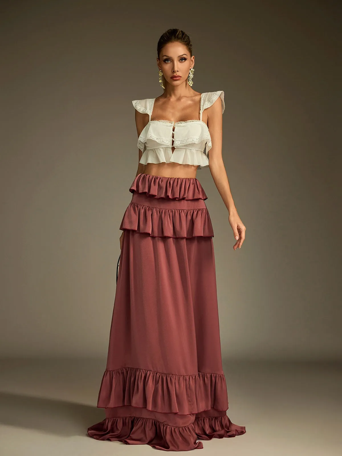 Lucilius Lace Ruched Skirt Set sold by Mew Mews product image thumbnail 2