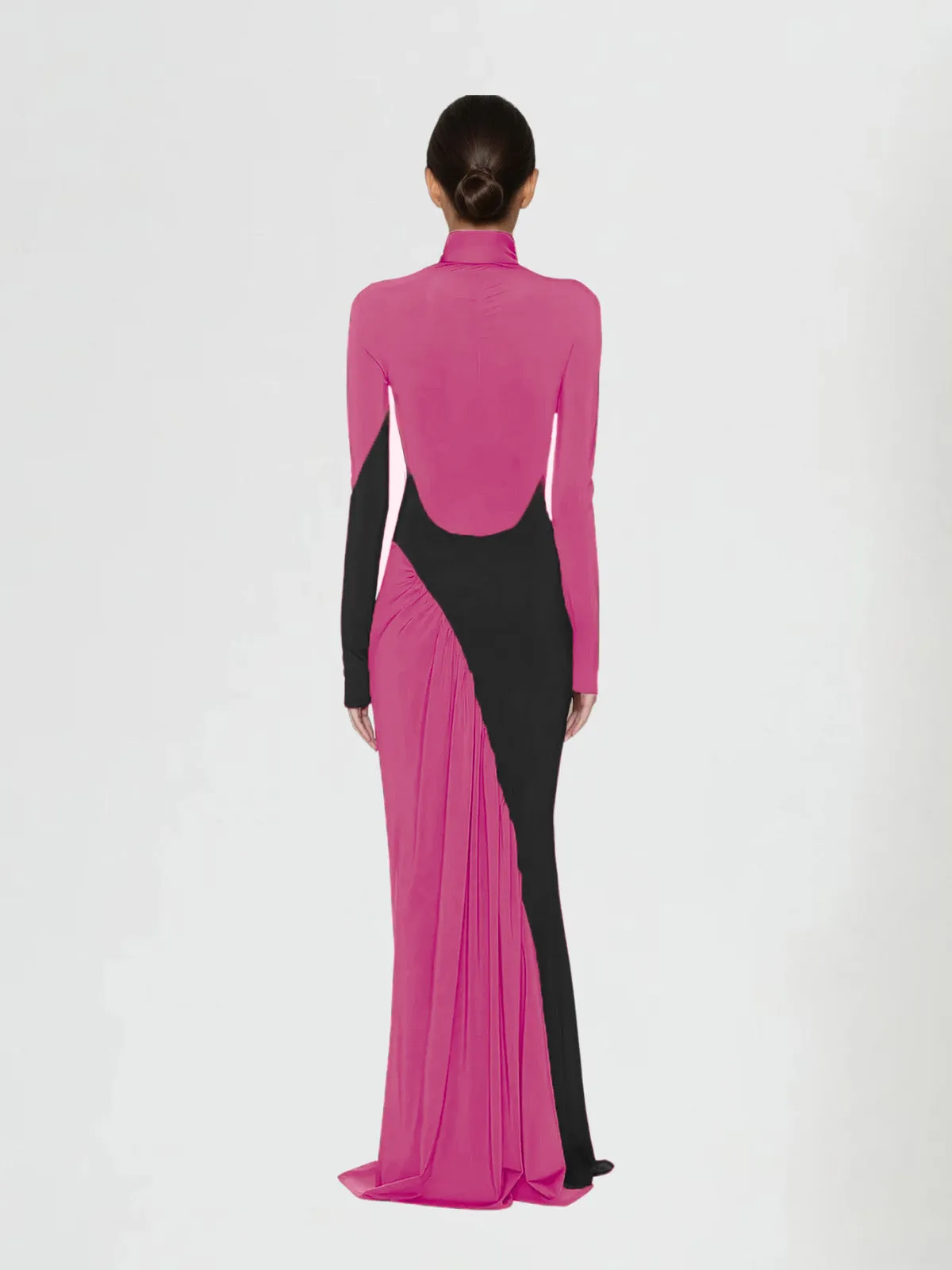 Laurice High Neck Maxi Dress In Hot Pink sold by Mew Mews product image thumbnail 5