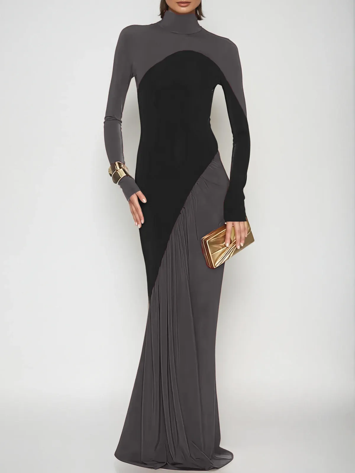 Laurice High Neck Maxi Dress In Coffee sold by Mew Mews product image thumbnail 2