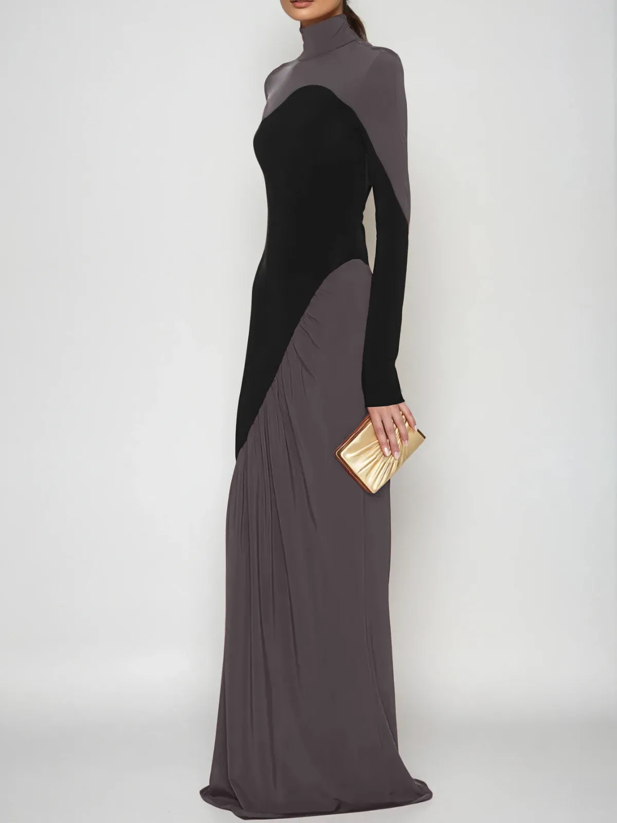 Laurice High Neck Maxi Dress In Coffee sold by Mew Mews product image thumbnail 4