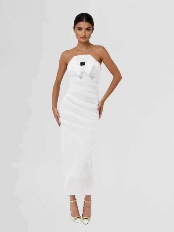 Etherbit Strapless Bodycon Split Midi Dress made by Mew Mews