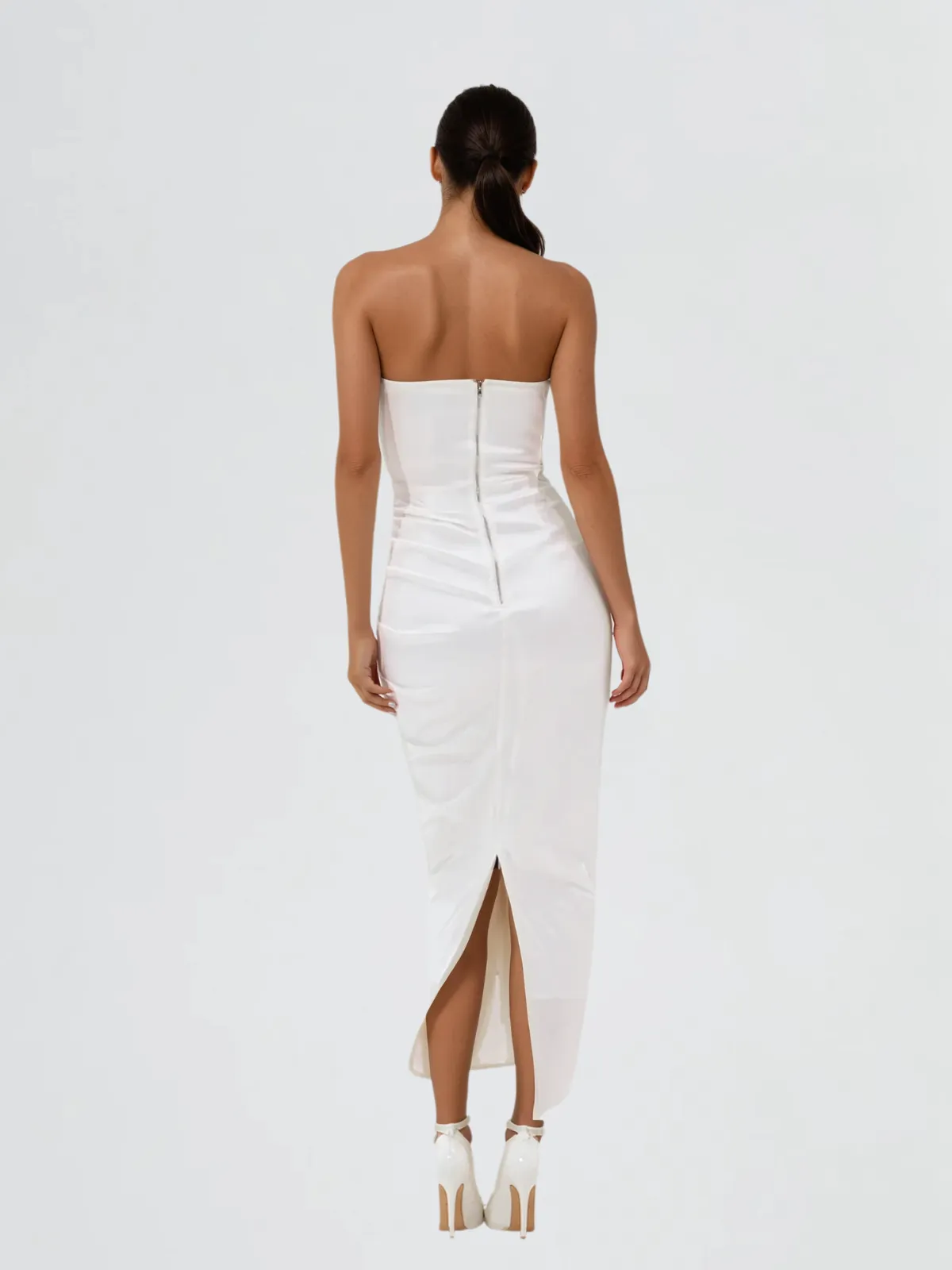 Etherbit Strapless Bodycon Split Midi Dress sold by Mew Mews product image thumbnail 5