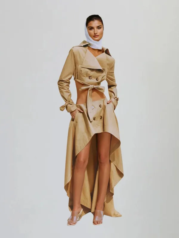 Eclipser Folded Collar Ruffle Skirt Set sold by Mew Mews