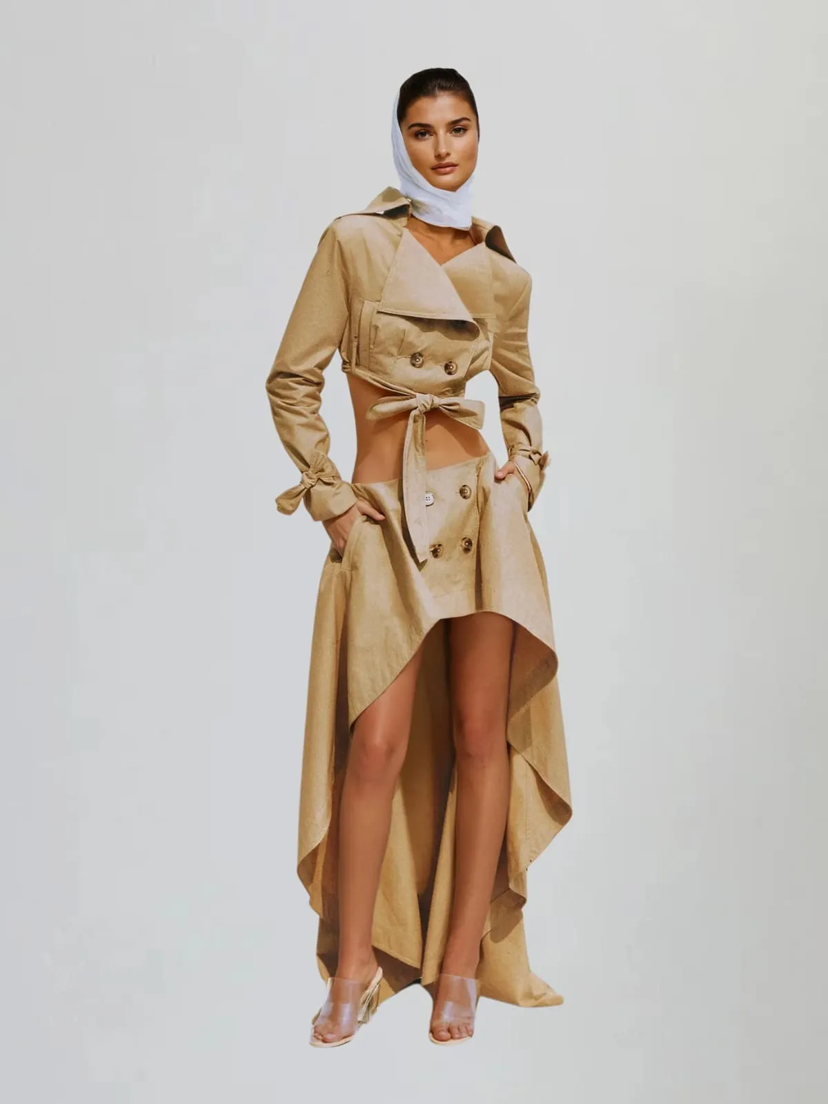 Eclipser Folded Collar Ruffle Skirt Set sold by Mew Mews