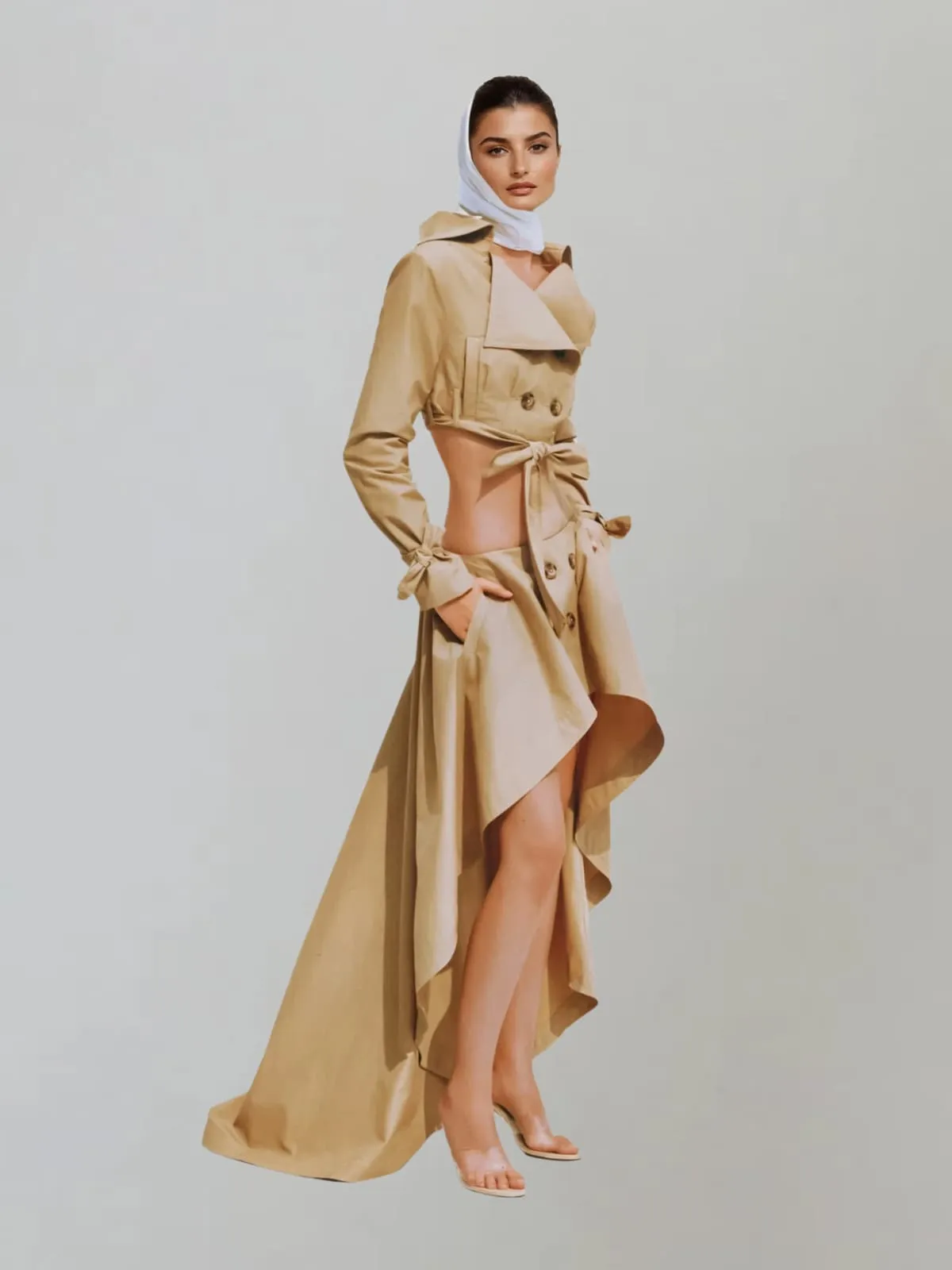 Eclipser Folded Collar Ruffle Skirt Set sold by Mew Mews product image thumbnail 2