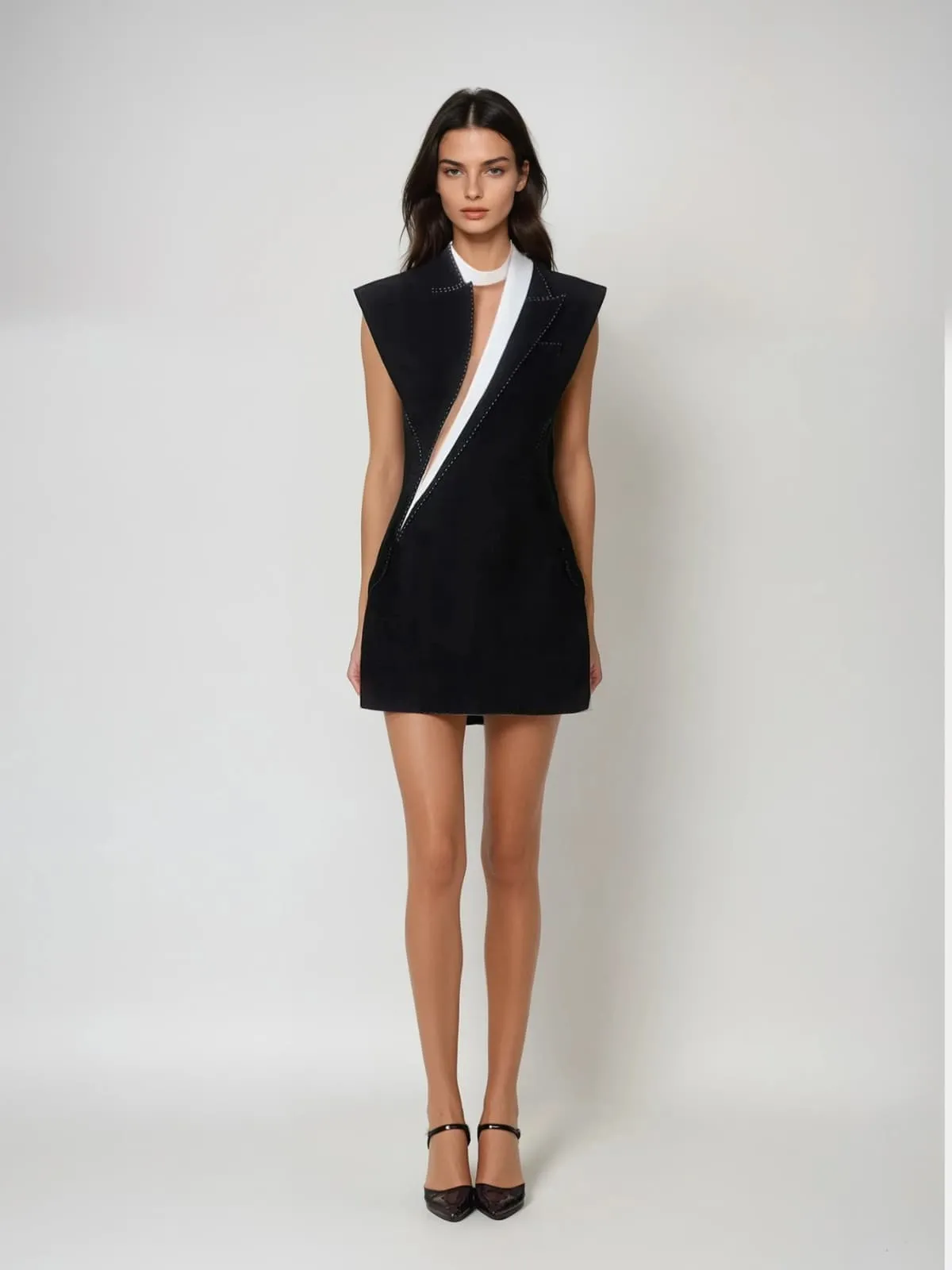 Raelith Sleeveless Draped Mini Dress sold by Mew Mews product image thumbnail 2