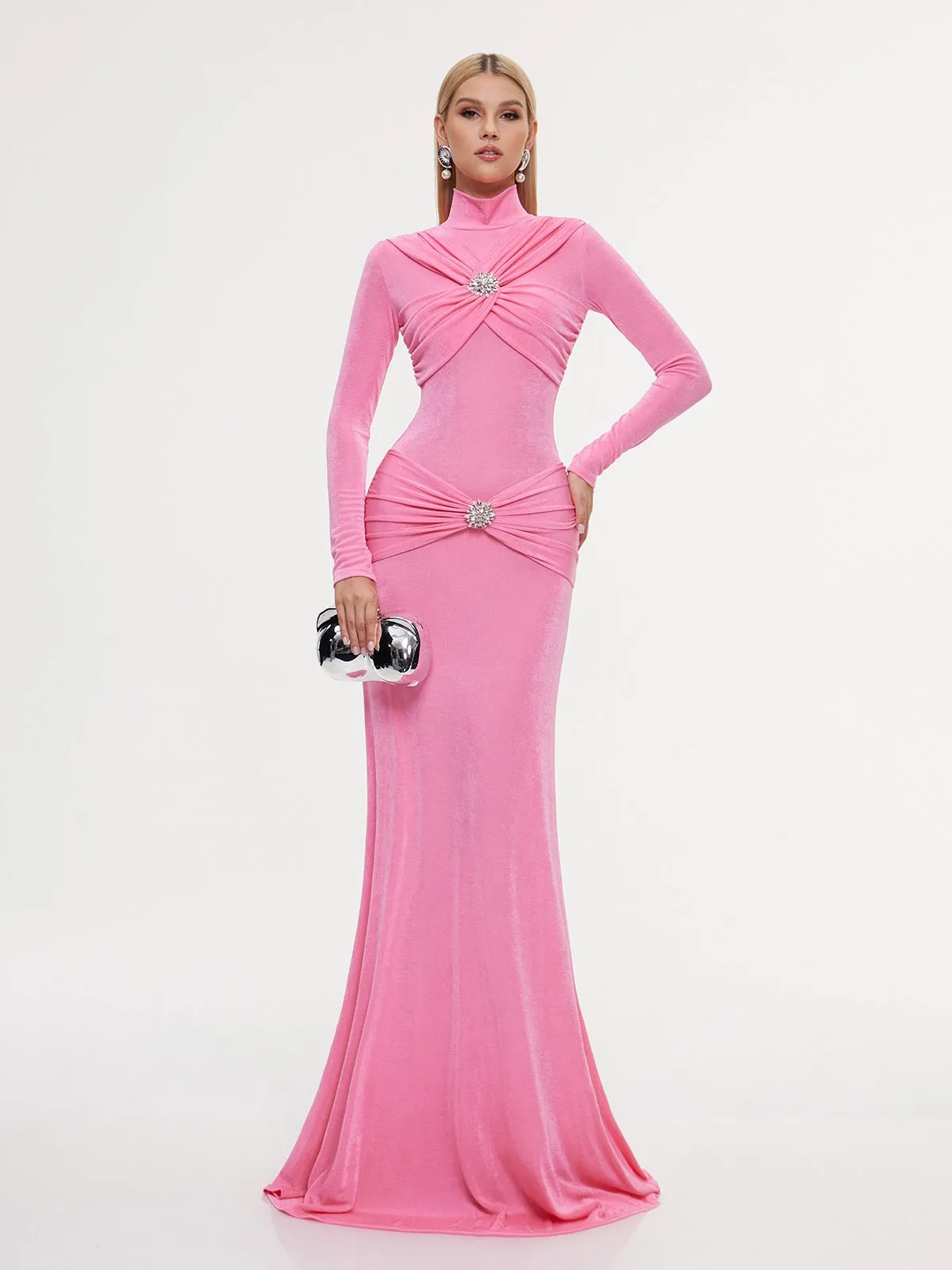 Echodea High Neck Twisted Maxi Dress sold by Mew Mews product image thumbnail 3