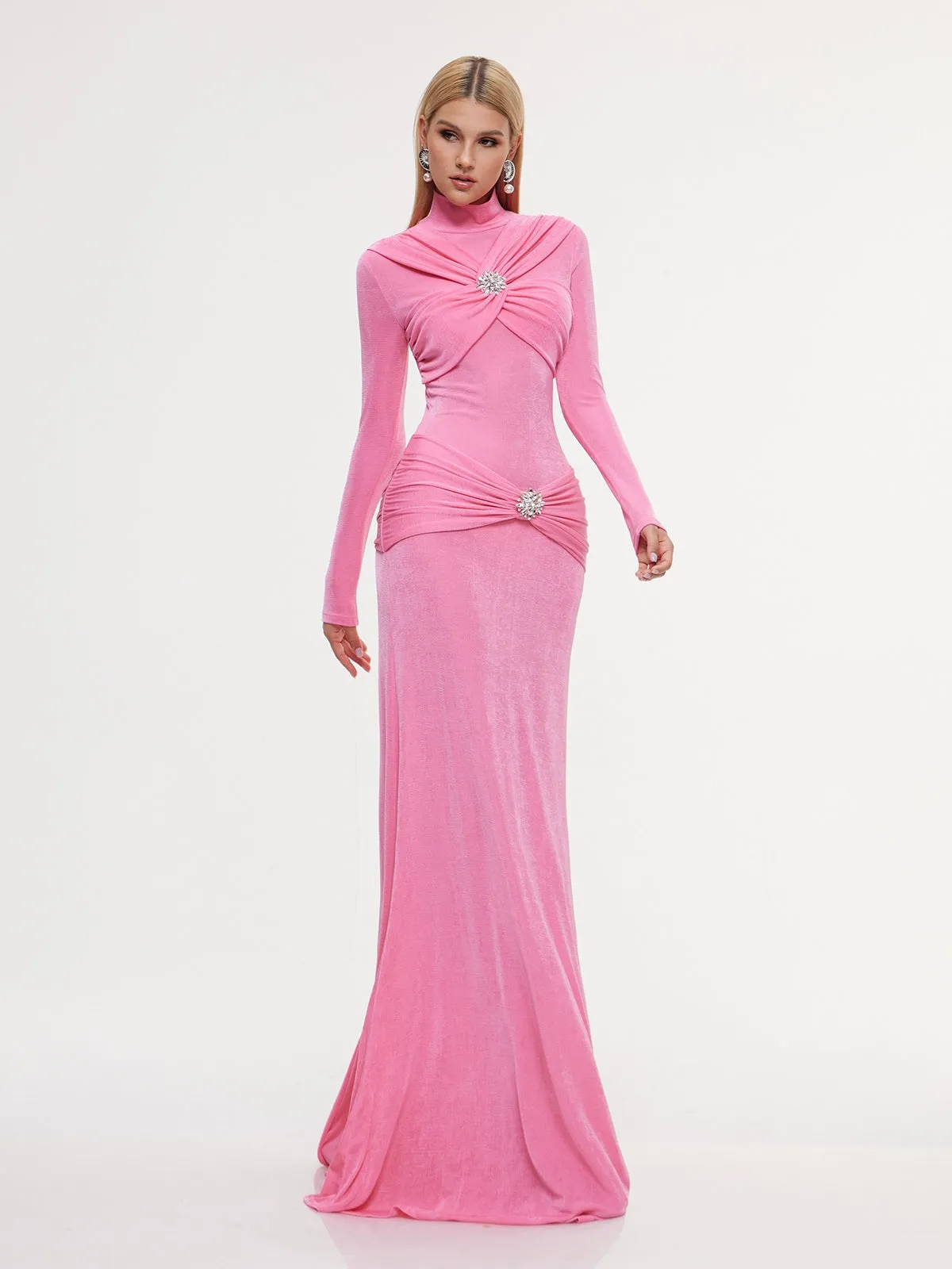 Echodea High Neck Twisted Maxi Dress sold by Mew Mews product image thumbnail 4