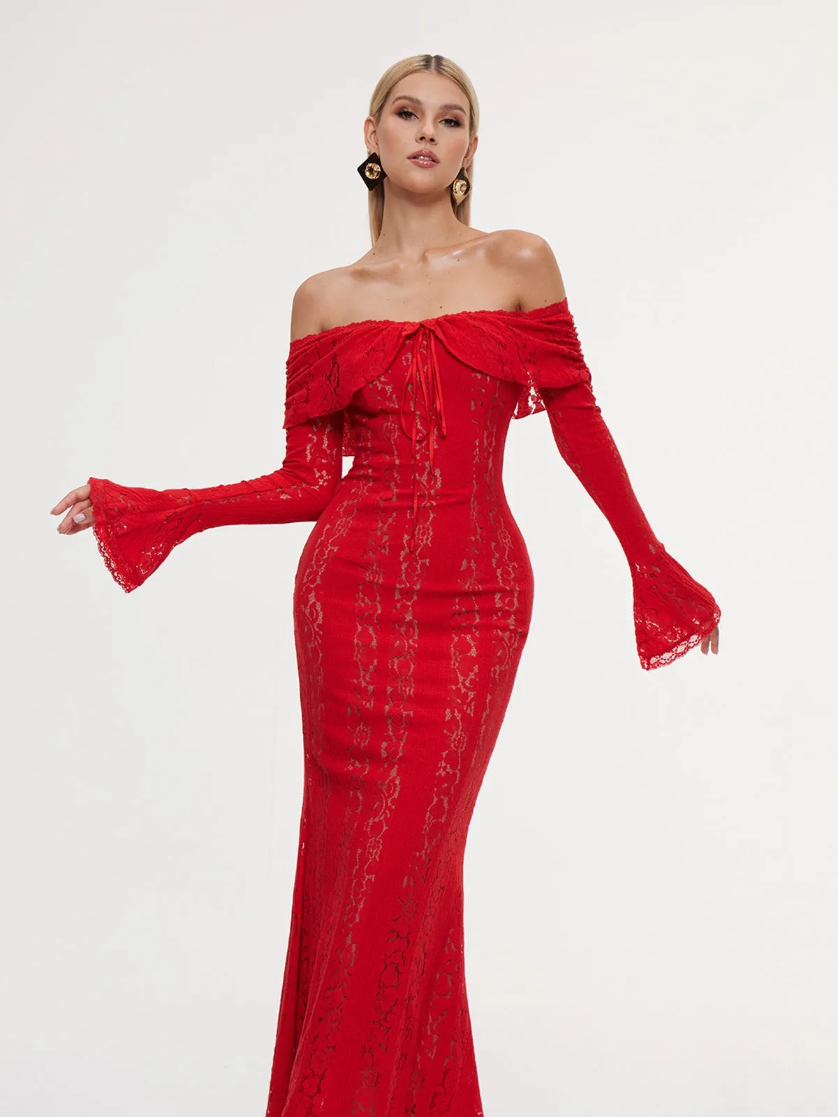 Entropia Off Shoulder Lace Maxi Dress sold by Mew Mews product image thumbnail 2