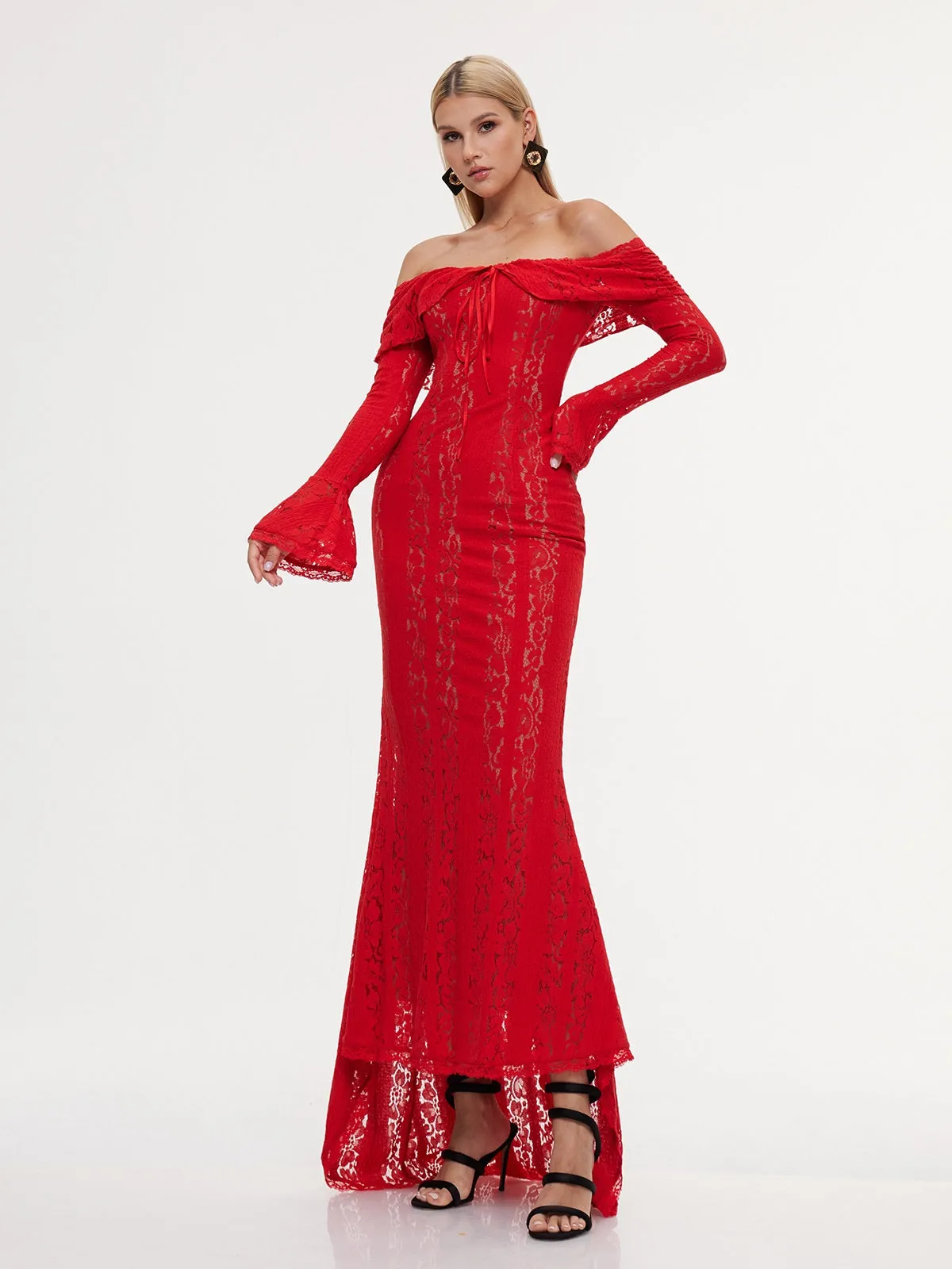Entropia Off Shoulder Lace Maxi Dress sold by Mew Mews product image thumbnail 3