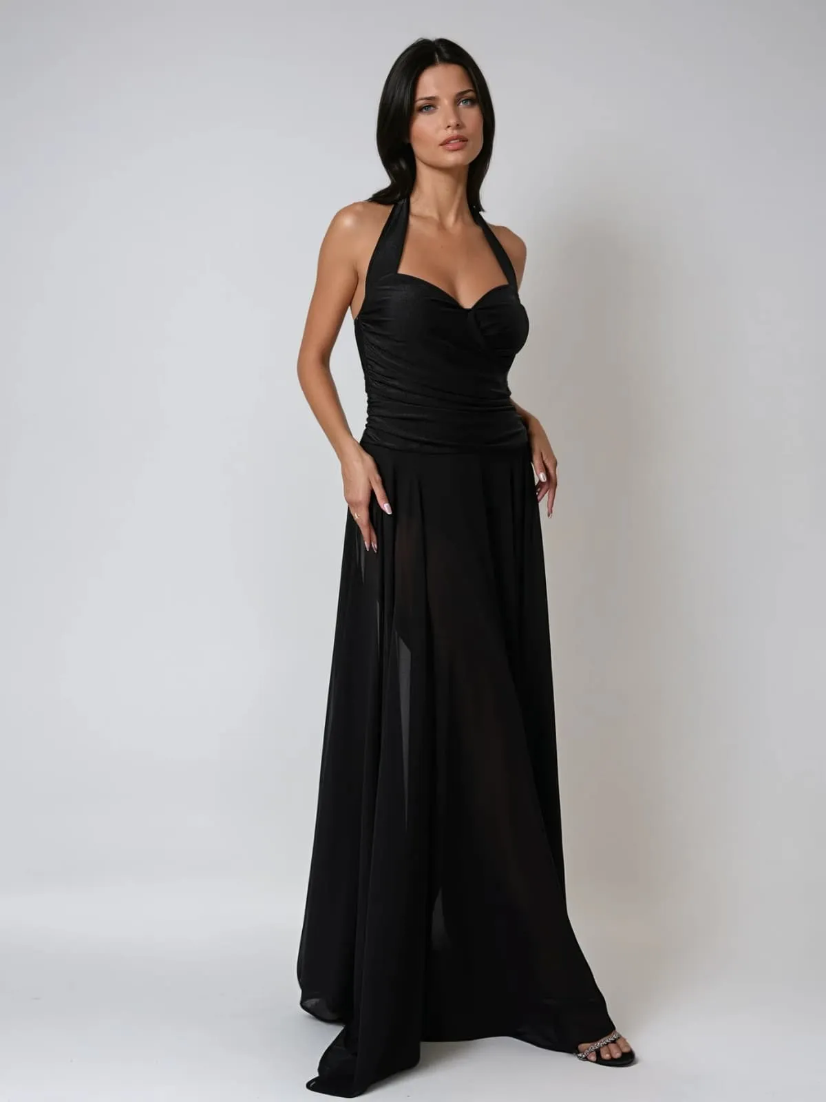 Syronix Halterneck Mesh Maxi Dress sold by Mew Mews product image thumbnail 4