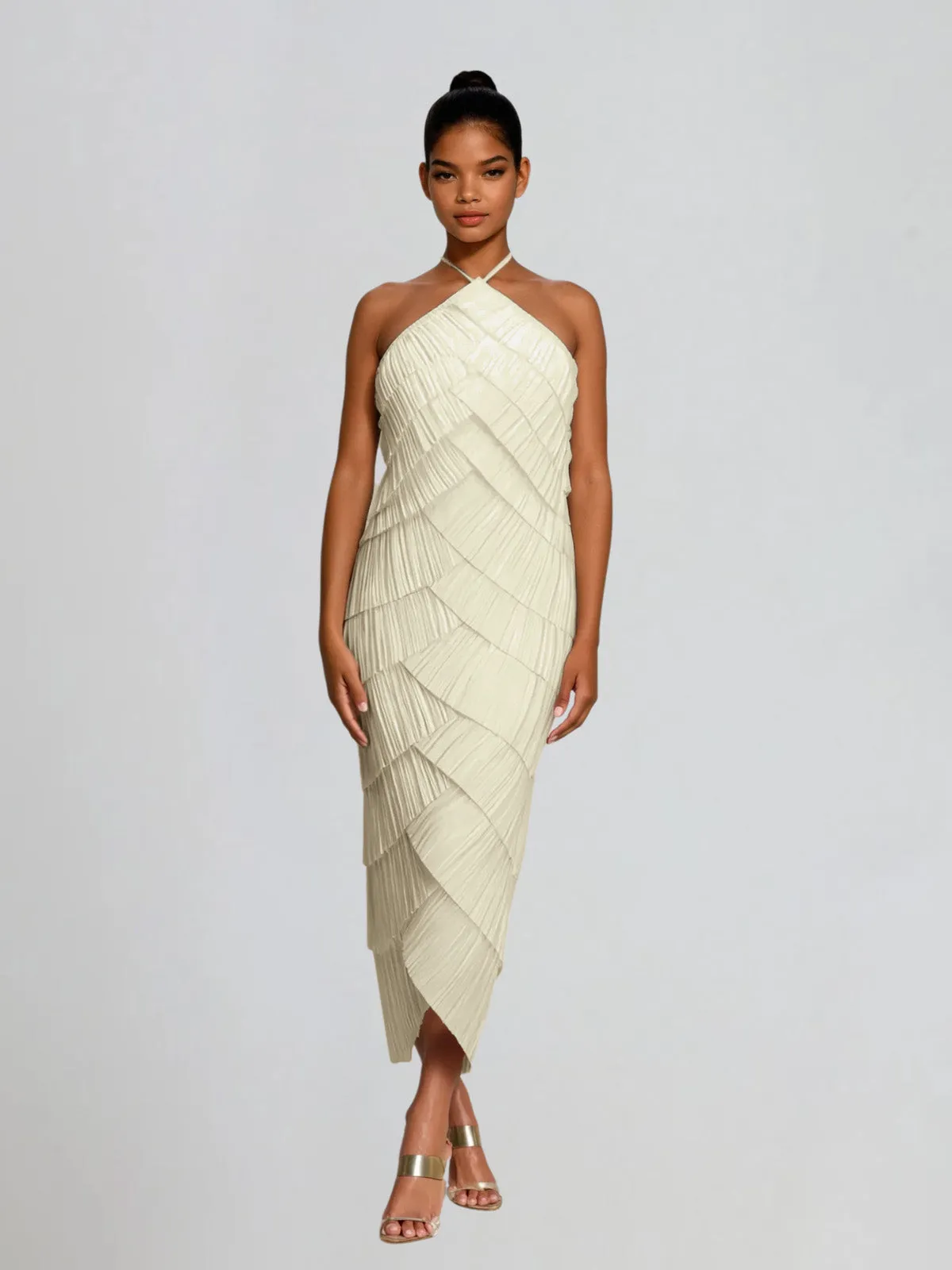 Quelara Halterneck Maxi Dress sold by Mew Mews