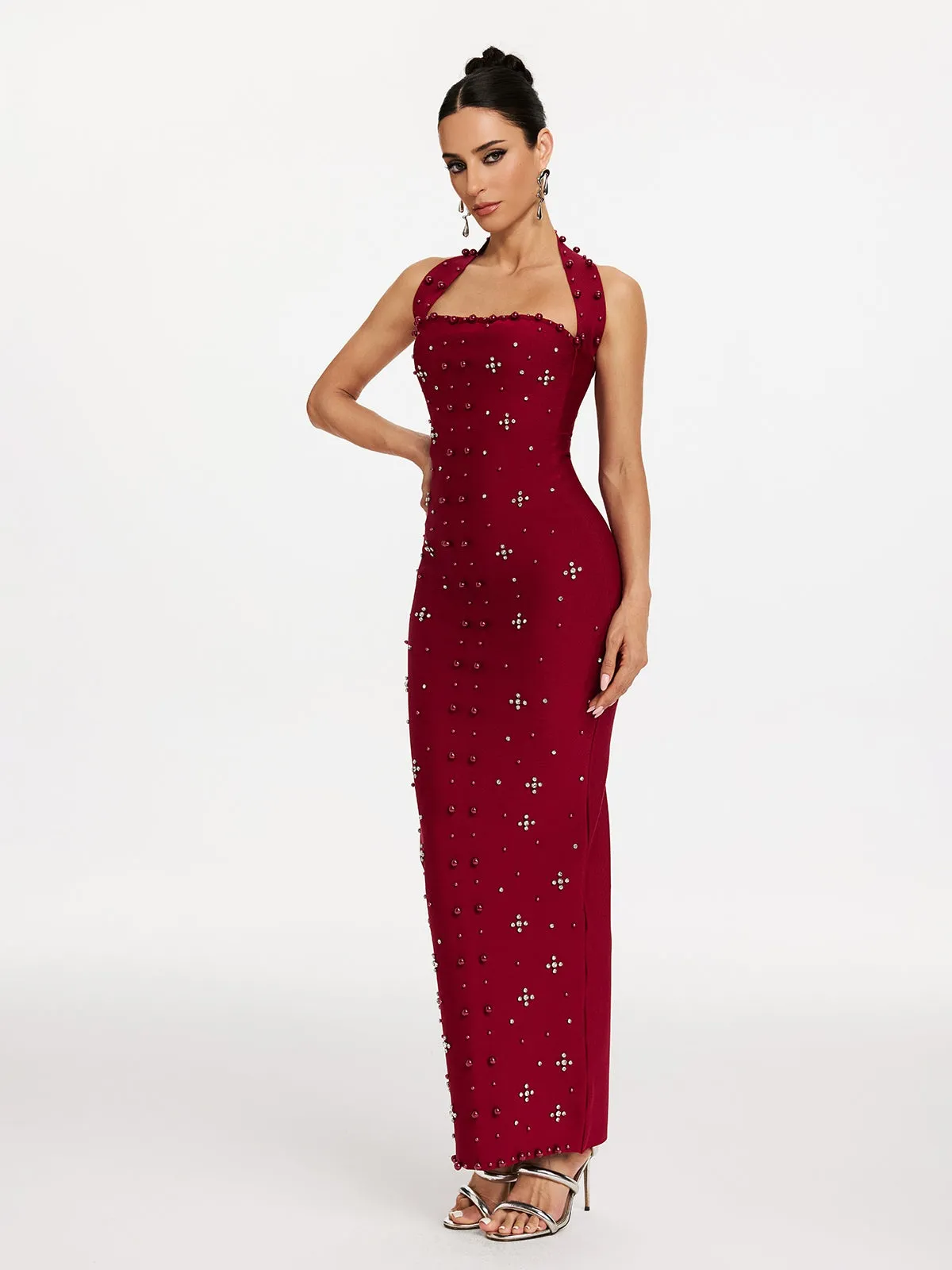 Malaika Halterneck Pearl Bandage Dress sold by Mew Mews product image thumbnail 5