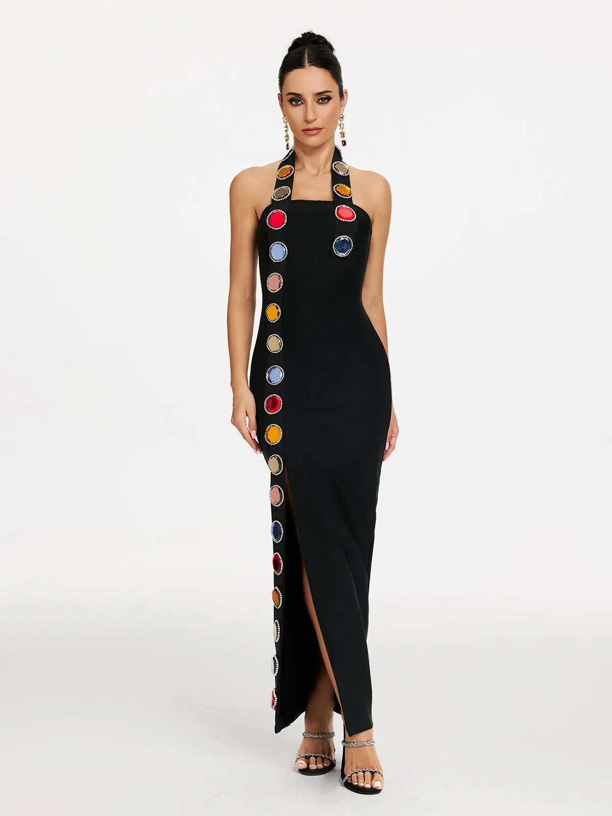 Maksim Halterneck Diamond Split Bandage Dress sold by Mew Mews product image thumbnail 2