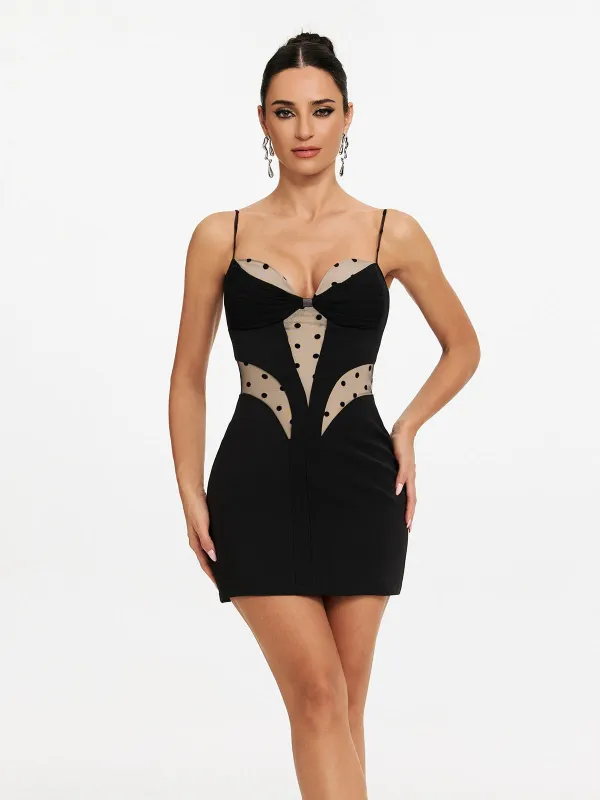 Makelina Spaghetti Dot Mini Dress sold by Mew Mews