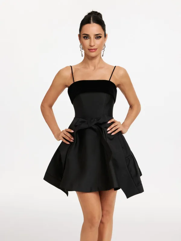 Makaylie Spaghetti Bow Mini Dress sold by Mew Mews