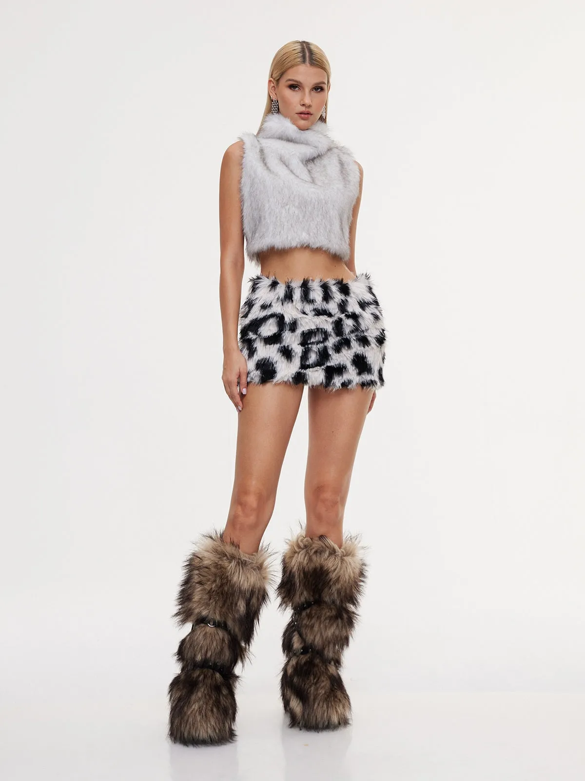 Flectra Faux Fur Crop Top sold by Mew Mews product image thumbnail 2