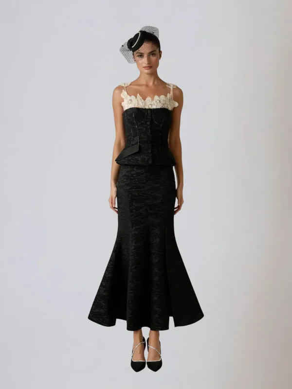 Frostara Pearl Tweed Mermaid Skirt Set made by Mew Mews