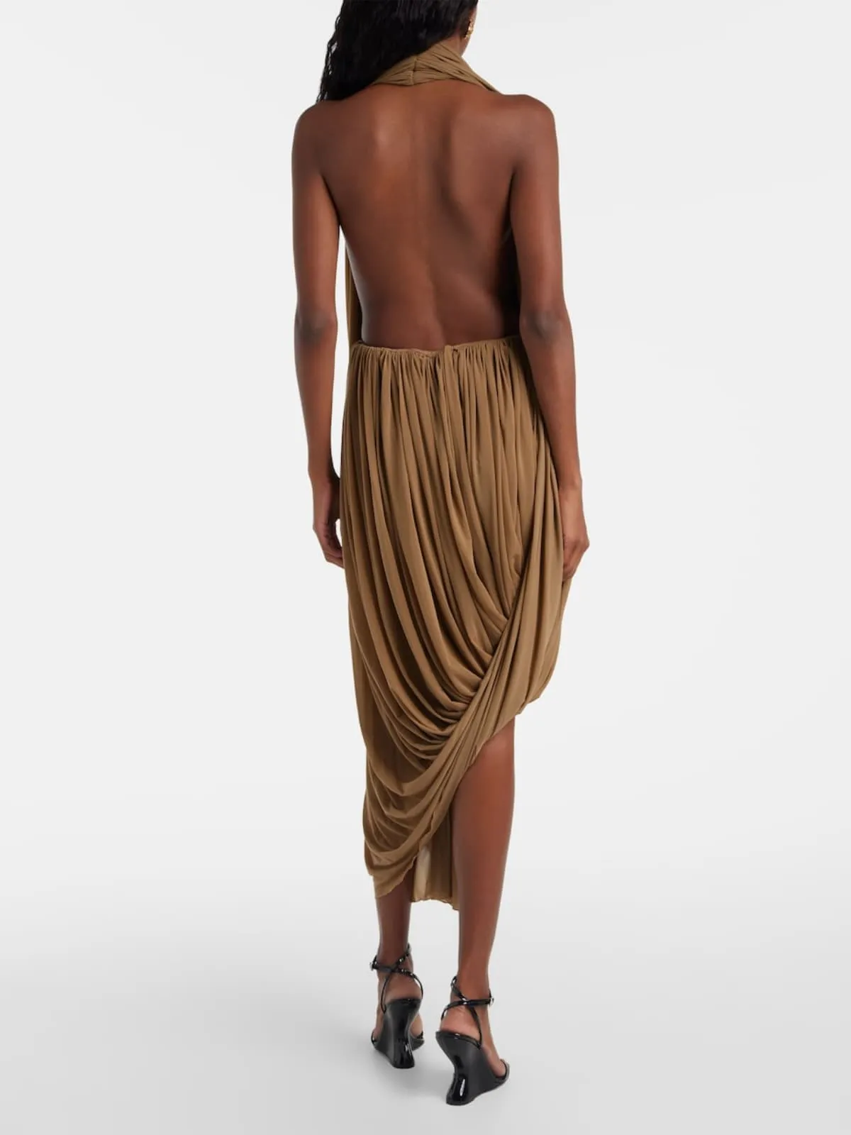 Hemitron Halterneck Ruched Midi Dress sold by Mew Mews product image thumbnail 2