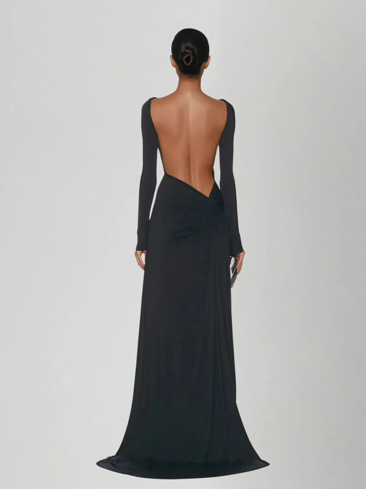 Heliodor Backless Draped Maxi Dress sold by Mew Mews product image thumbnail 5