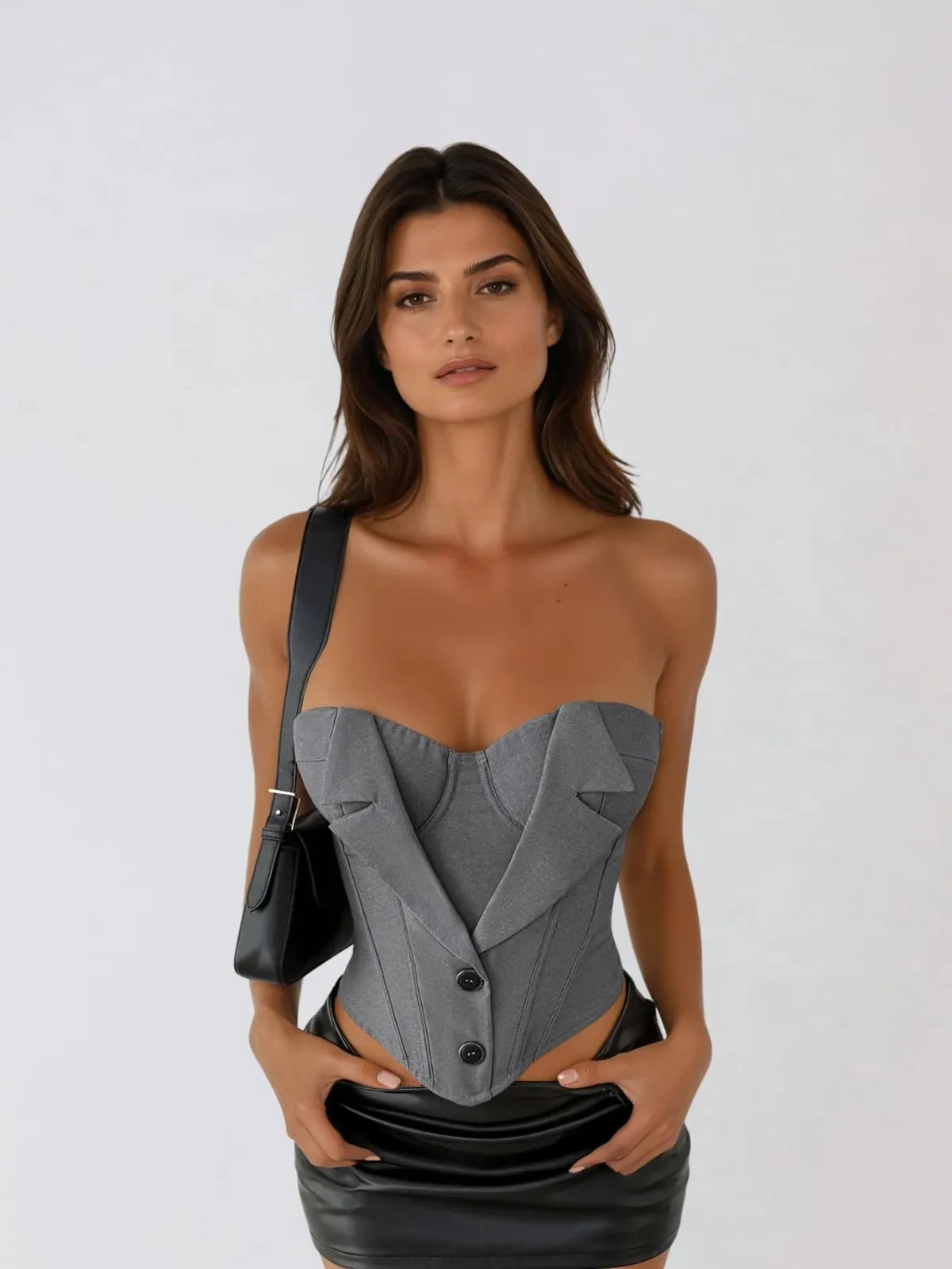 Hyetal Strapless Lace Up Top sold by Mew Mews product image thumbnail 3