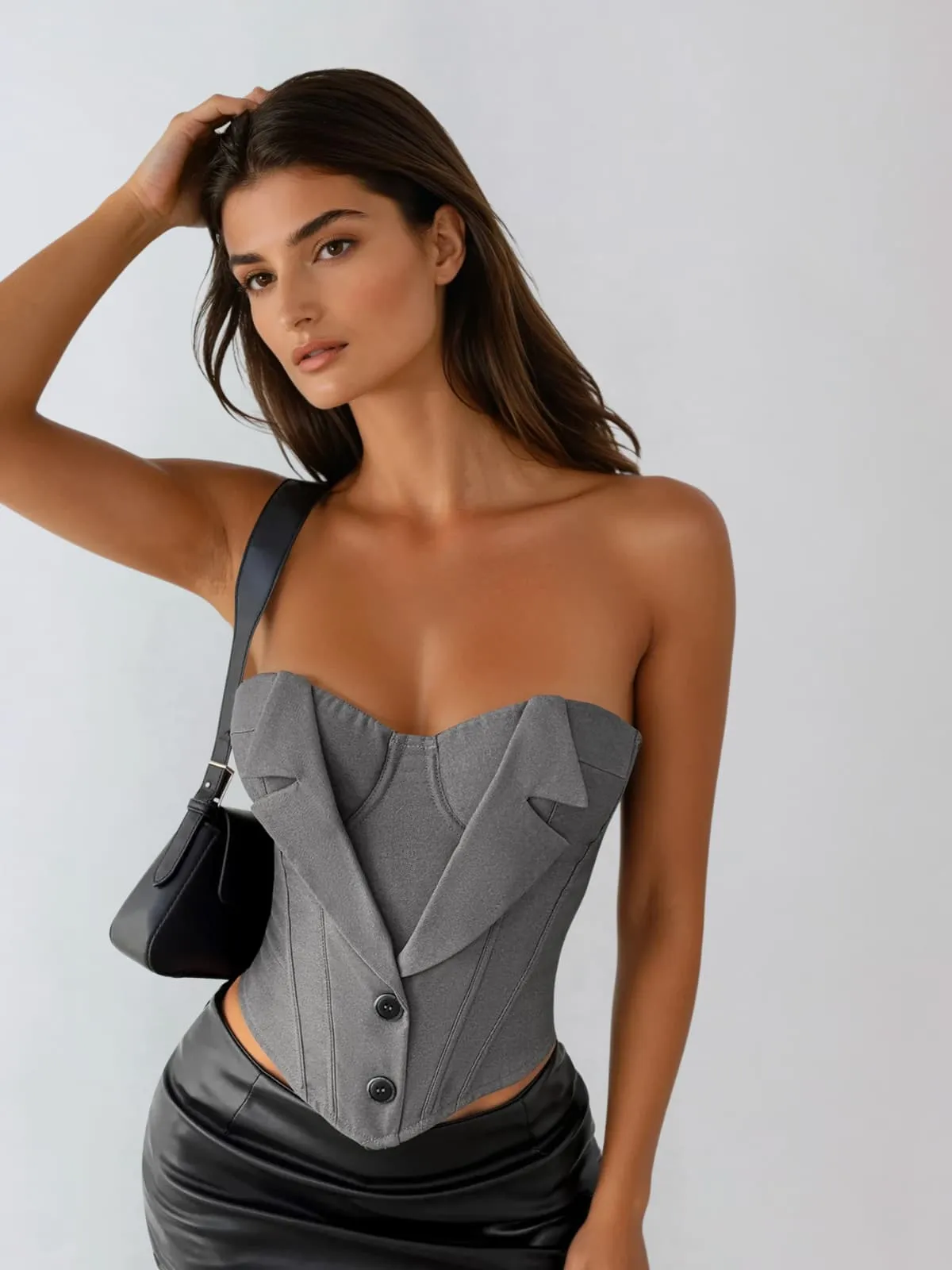 Hyetal Strapless Lace Up Top sold by Mew Mews product image thumbnail 2