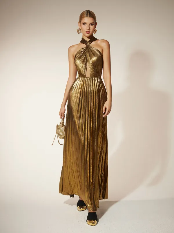 Frazilia Twisted Cutout Maxi Dress made by Mew Mews