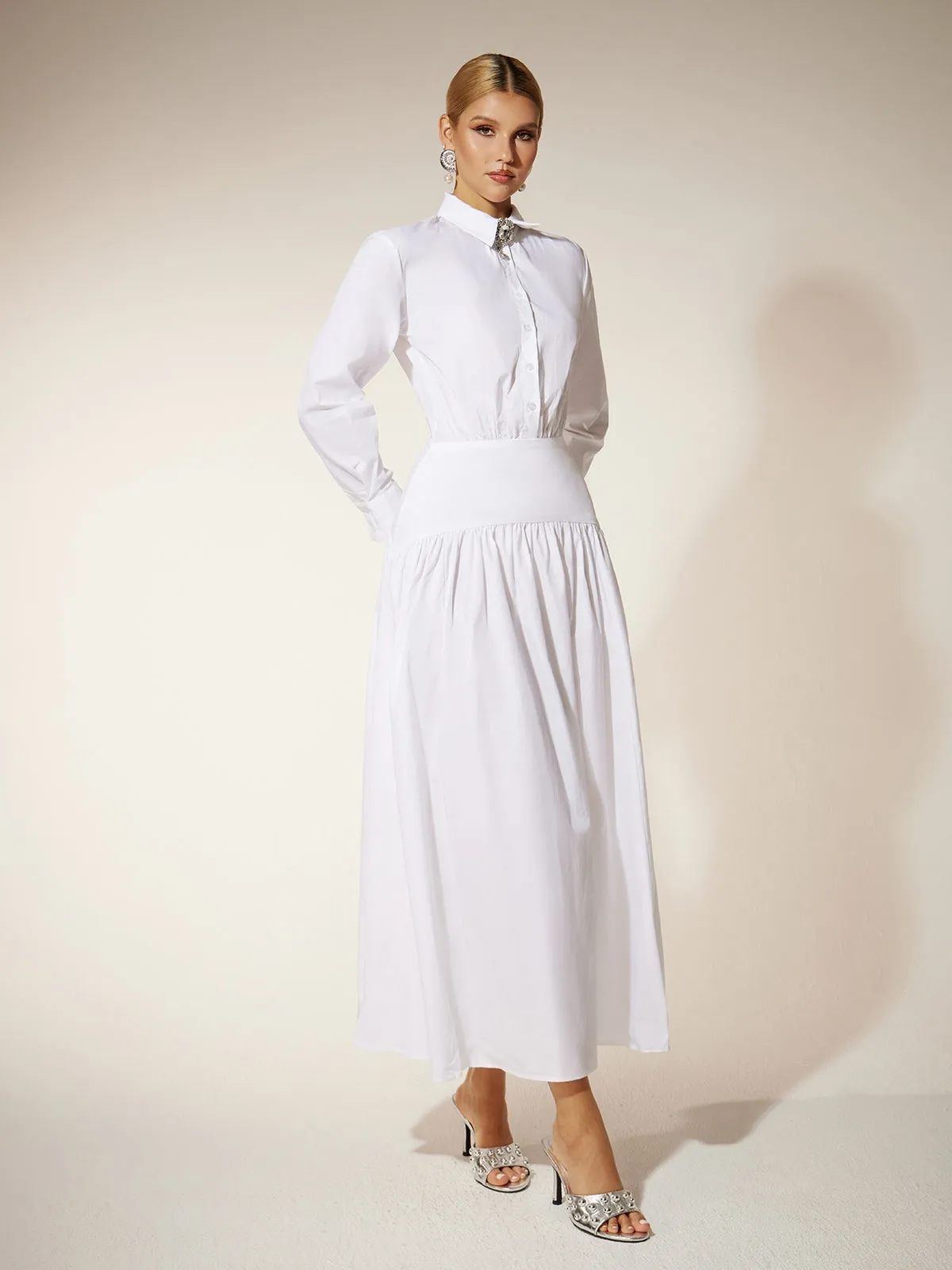 Eilert Collar Ruched Shirt Dress sold by Mew Mews product image thumbnail 3
