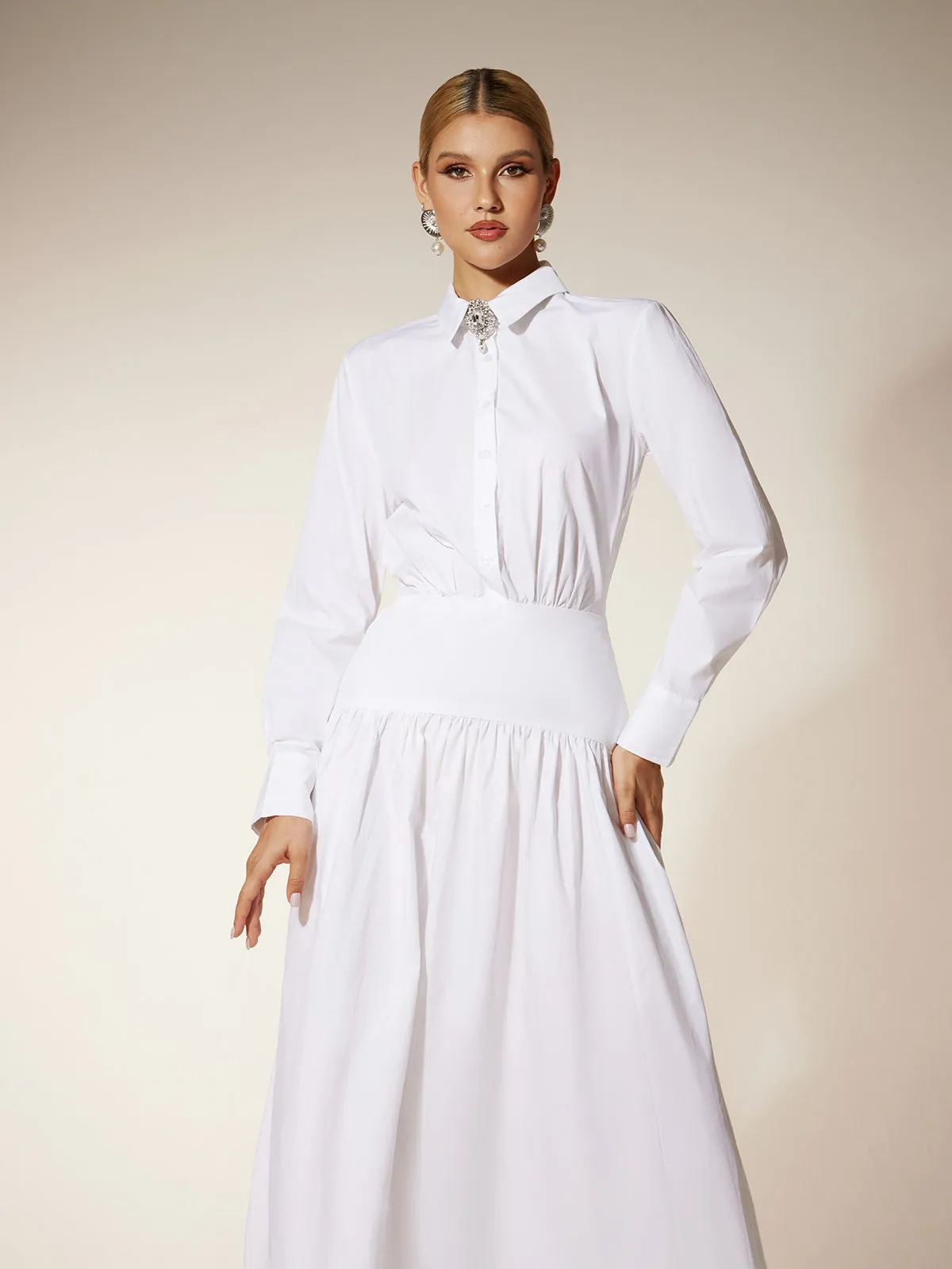 Eilert Collar Ruched Shirt Dress sold by Mew Mews product image thumbnail 5