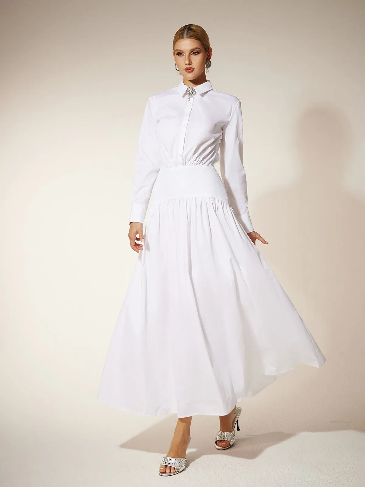 Eilert Collar Ruched Shirt Dress sold by Mew Mews product image thumbnail 2