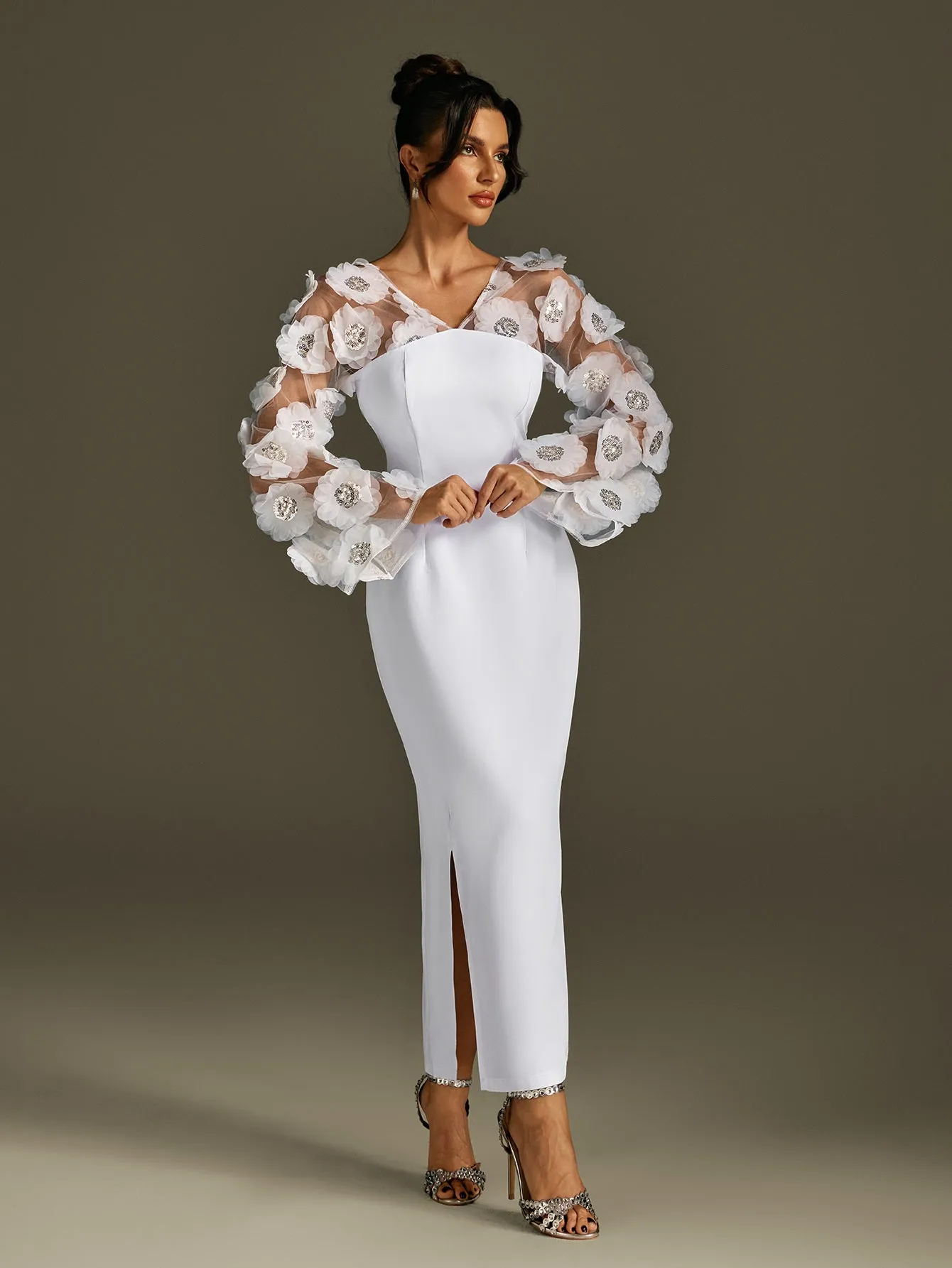 Rosaire Flower Sequin Maxi Dress sold by Mew Mews product image thumbnail 5