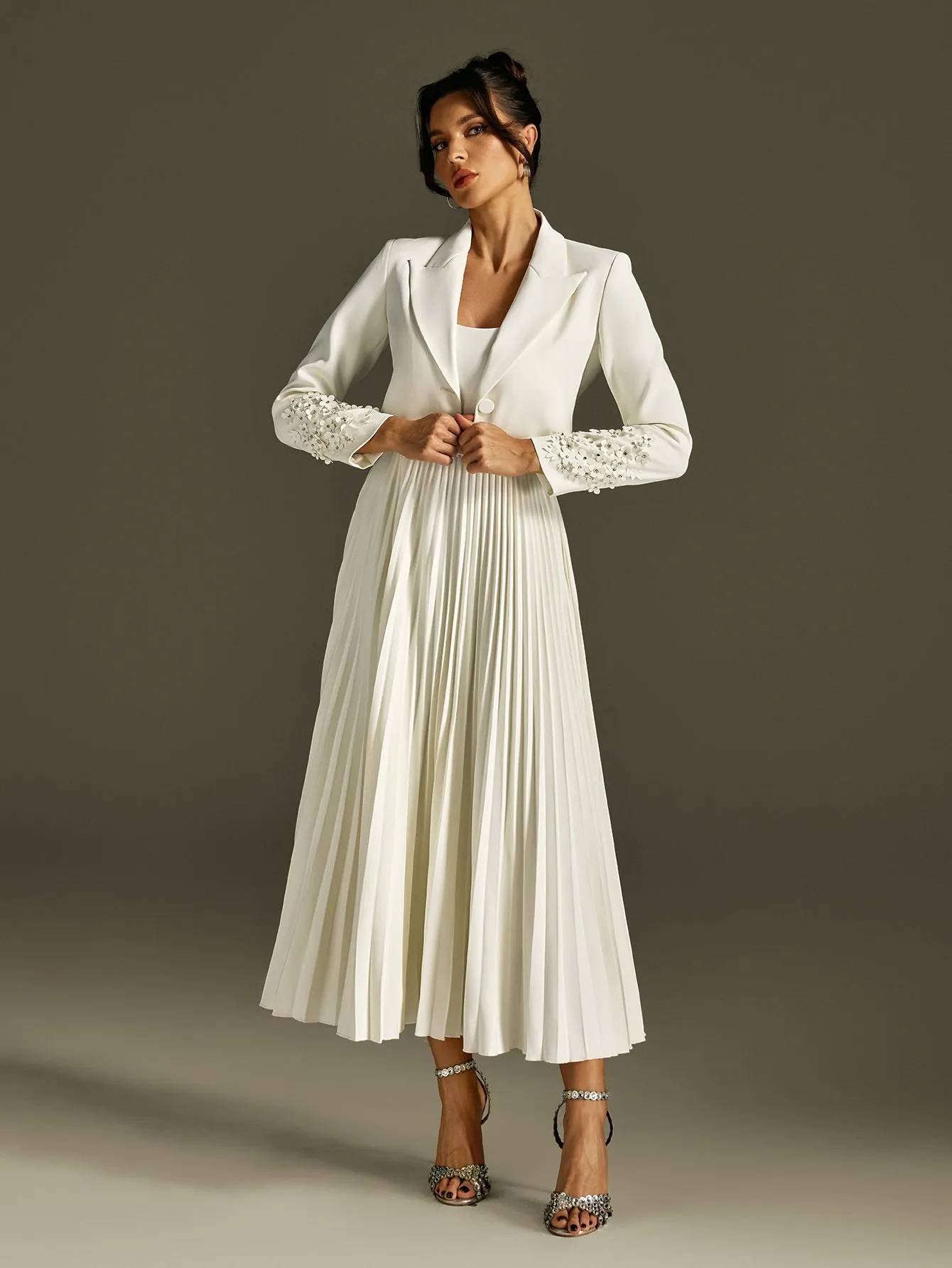 Roro Pleated Flower Blazer Set sold by Mew Mews product image thumbnail 4