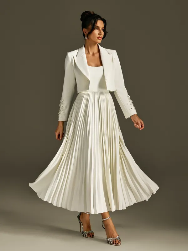 Roro Pleated Flower Blazer Set sold by Mew Mews