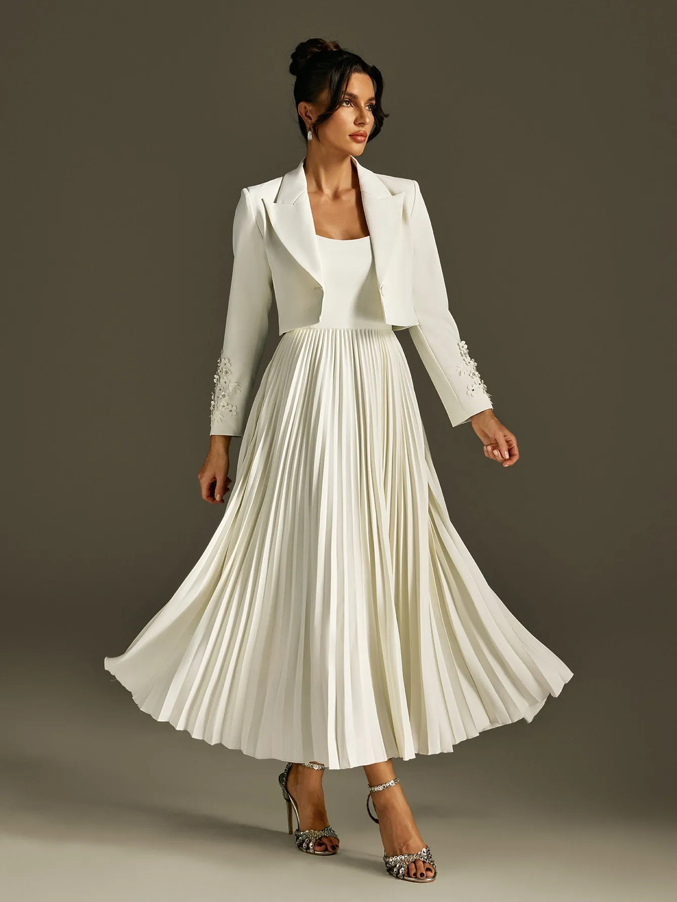 Roro Pleated Flower Blazer Set sold by Mew Mews