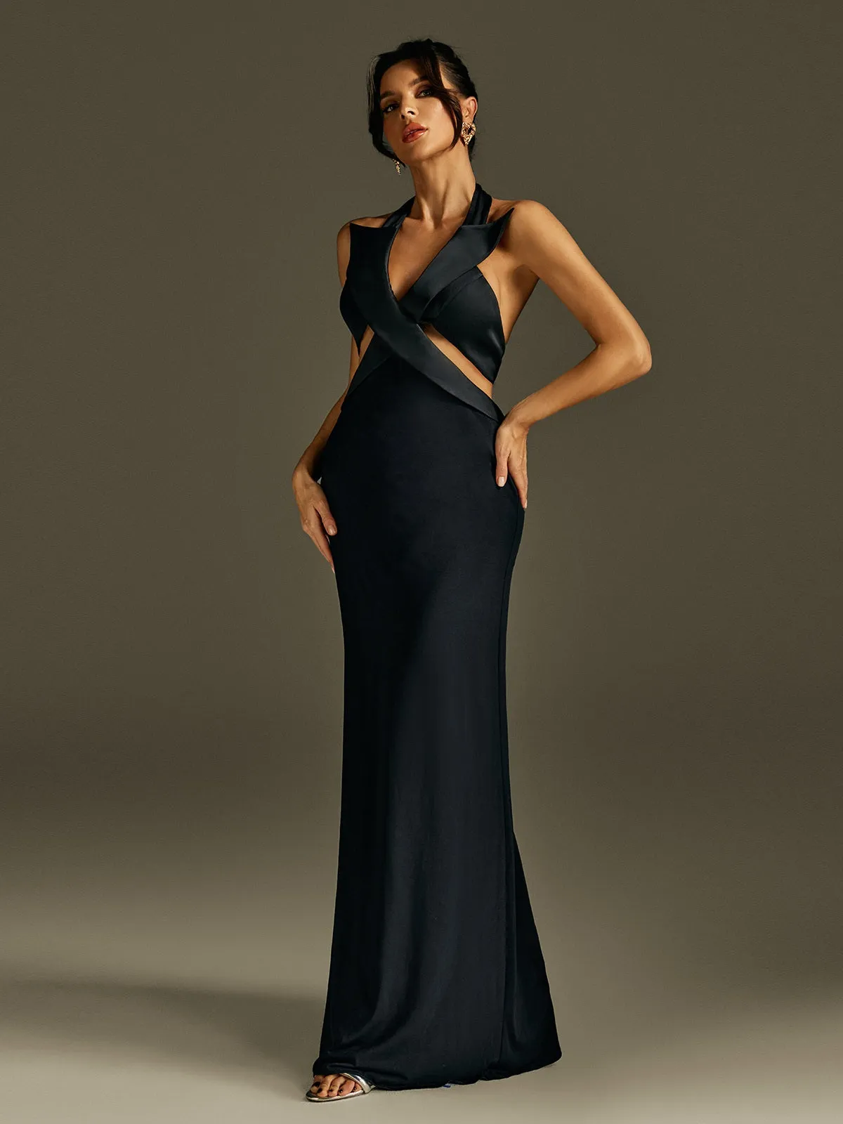 Ulyria Halterneck Cutout Split Maxi Dress sold by Mew Mews product image thumbnail 5