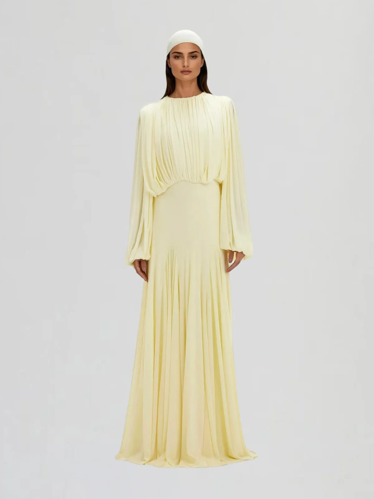 Helium Balloon Sleeve Ruched Maxi Dress sold by Mew Mews