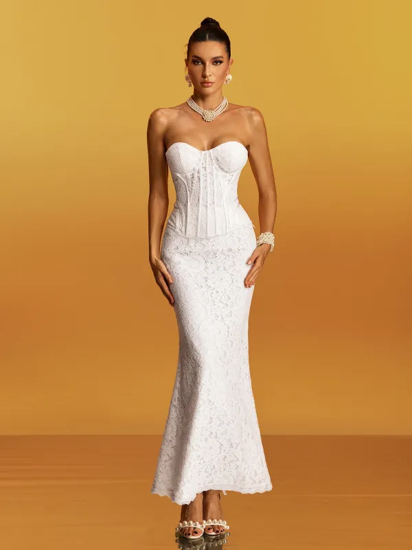 Gyrex Strapless Floral Maxi Dress sold by Mew Mews