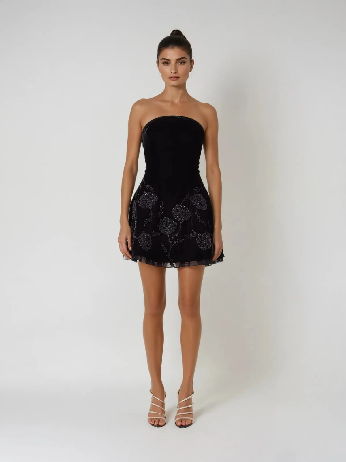 Hornfel Strapless Lace Up Velvet Mini Dress sold by Mew Mews