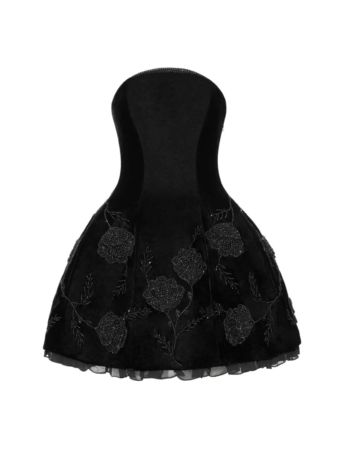 Hornfel Strapless Lace Up Velvet Mini Dress sold by Mew Mews product image thumbnail 4