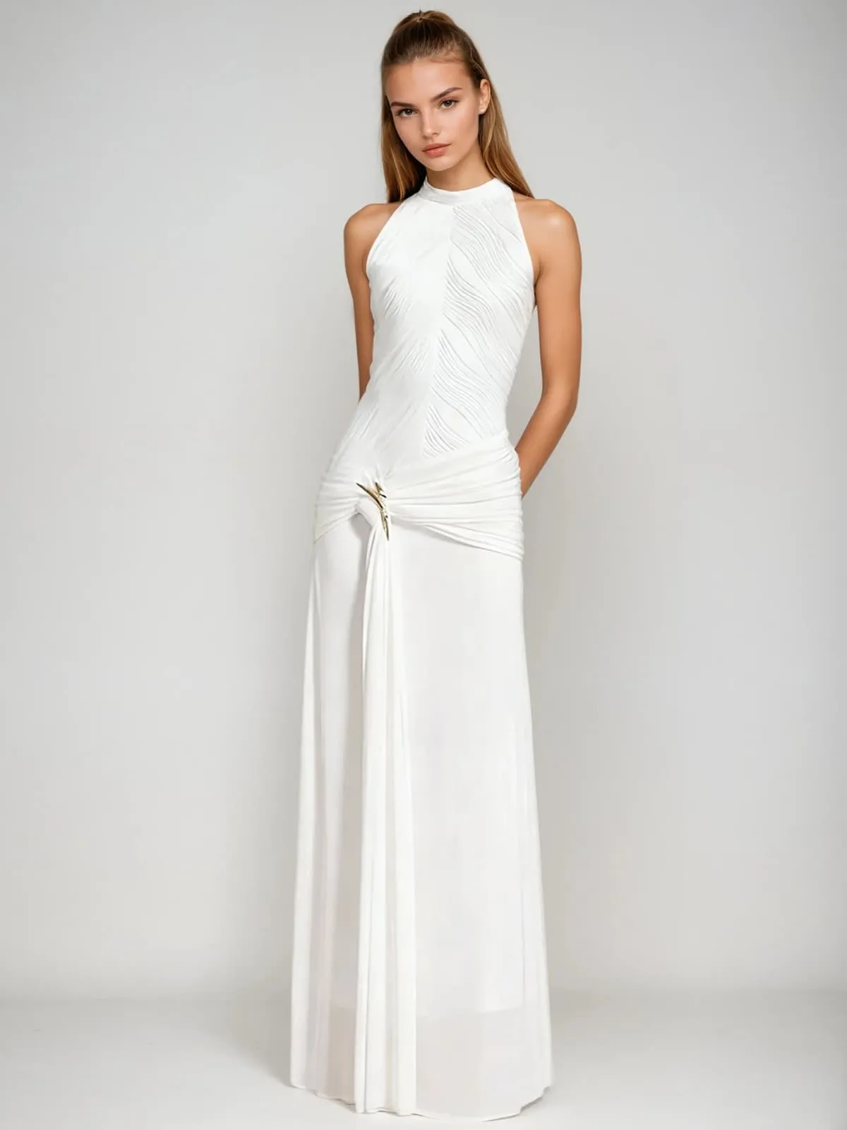 Joulean Sleeveless Twisted Maxi Dress sold by Mew Mews