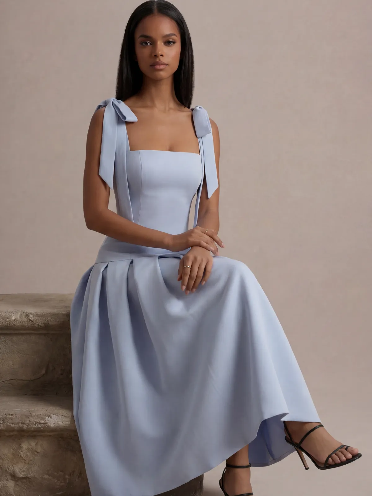 Adwoa Sleeveless Bow Midi Dress sold by Mew Mews product image thumbnail 2