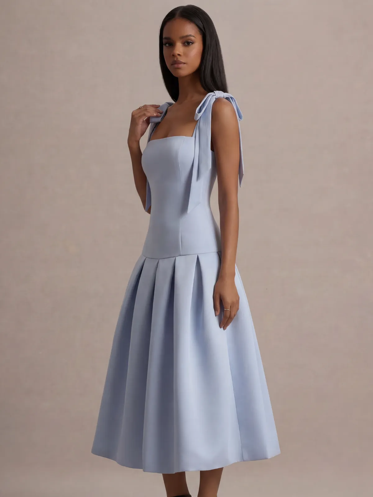 Adwoa Sleeveless Bow Midi Dress sold by Mew Mews product image thumbnail 4