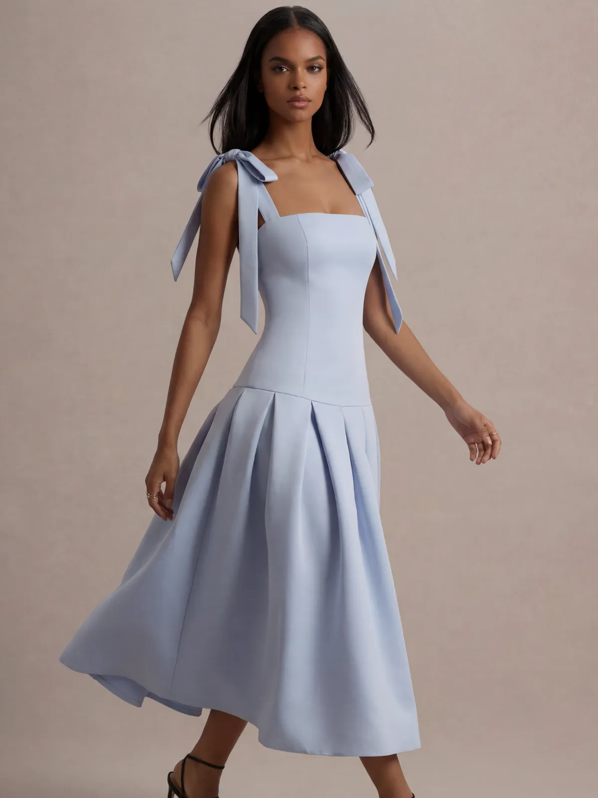 Adwoa Sleeveless Bow Midi Dress sold by Mew Mews product image thumbnail 5