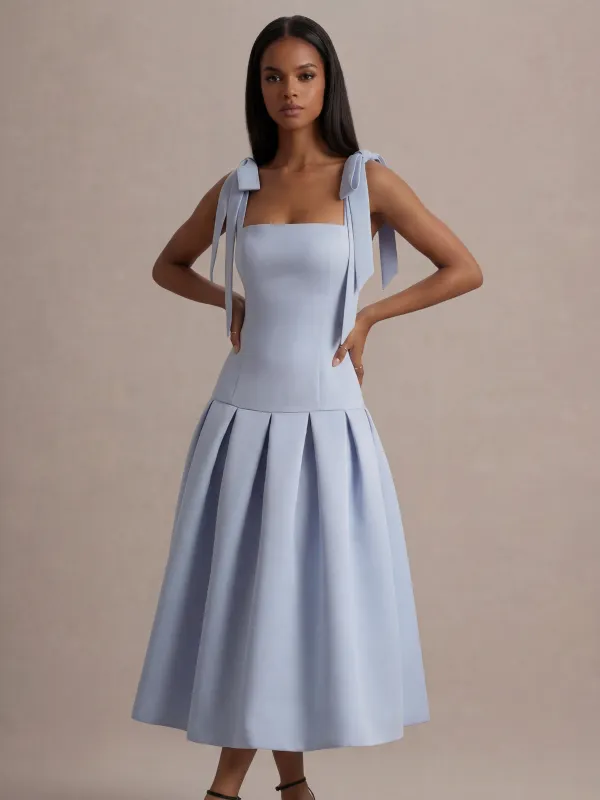 Adwoa Sleeveless Bow Midi Dress sold by Mew Mews