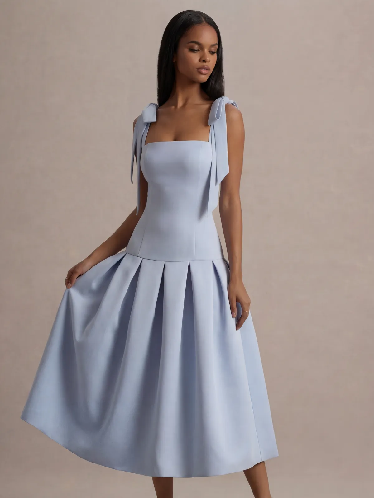 Adwoa Sleeveless Bow Midi Dress sold by Mew Mews product image thumbnail 3