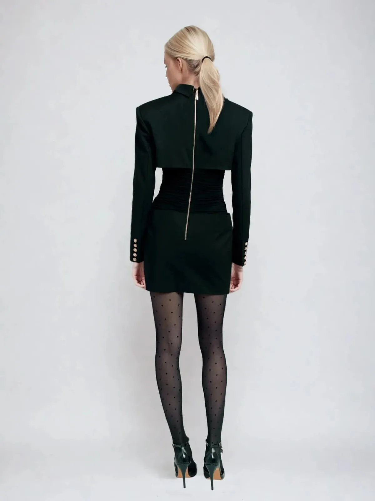 Kibbleon Long Sleeve Ruched Mini Dress sold by Mew Mews product image thumbnail 2