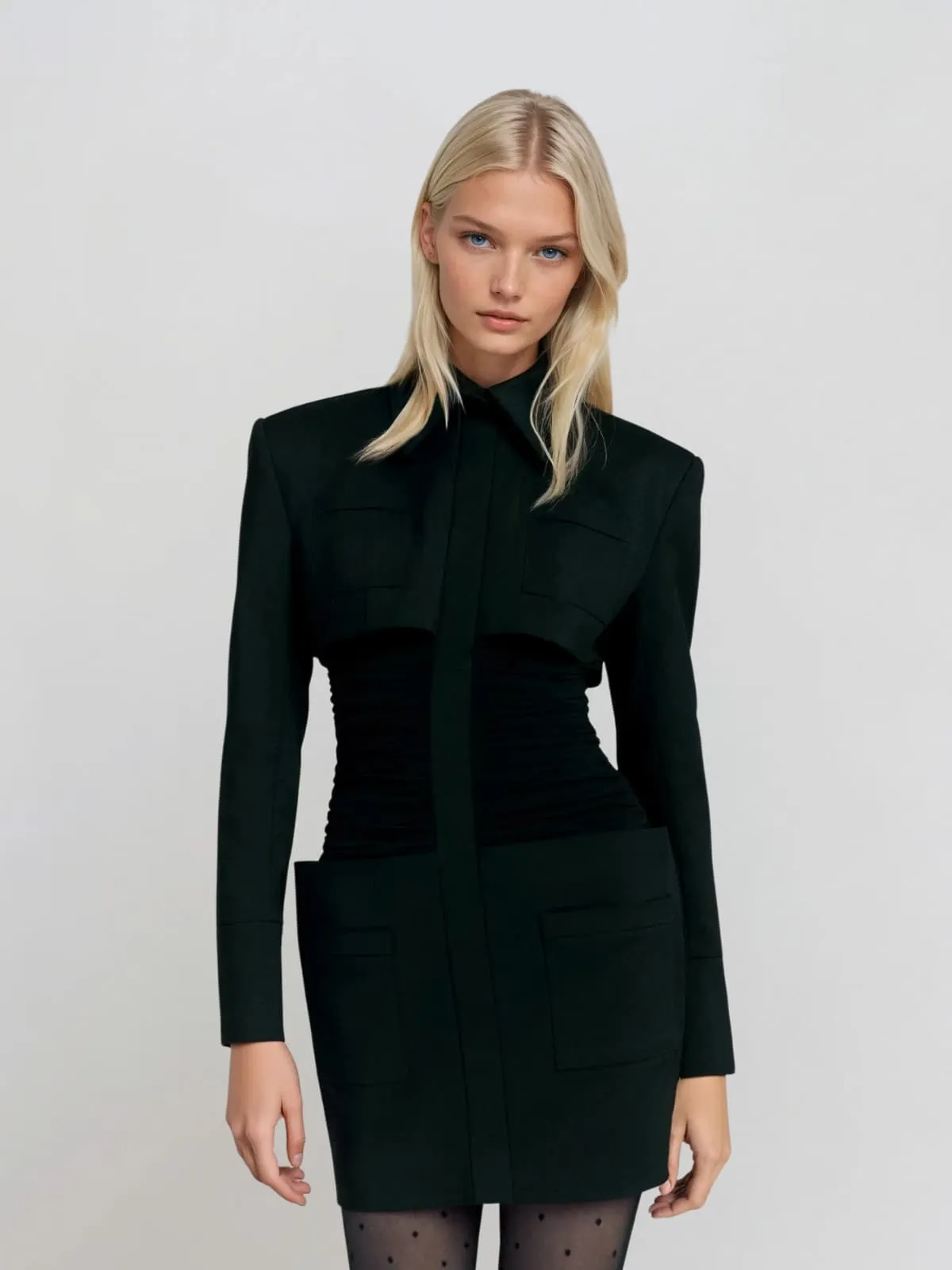 Kibbleon Long Sleeve Ruched Mini Dress sold by Mew Mews